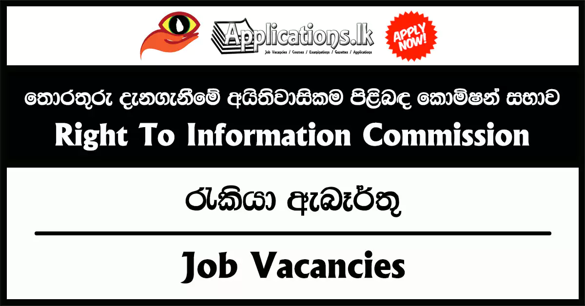 Research Officer, Information Technological Assistant – Right To Information Commission Vacancies 2025